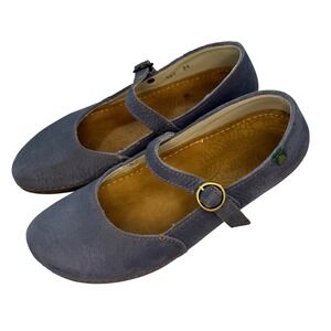 El Naturalista N301 Mary Jane Blue Leather Comfort Flats Women's EU 39 US 8.5